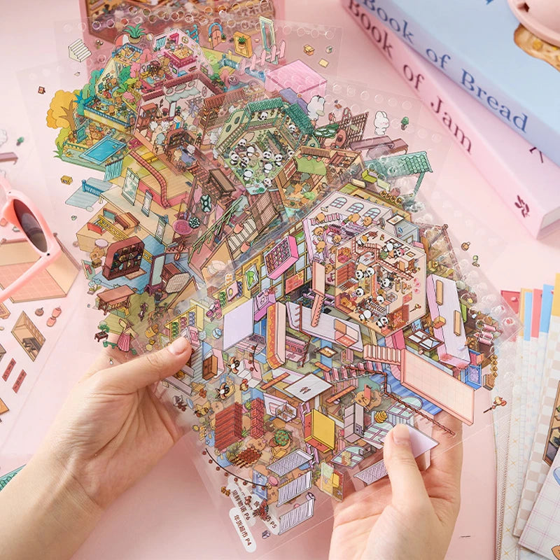 Sunny Town 3D sticker